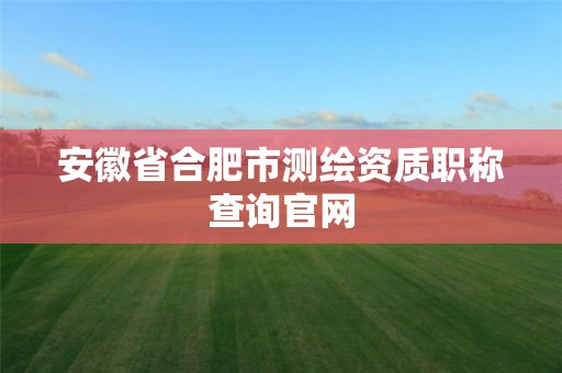 安徽省合肥市測繪資質職稱查詢官網