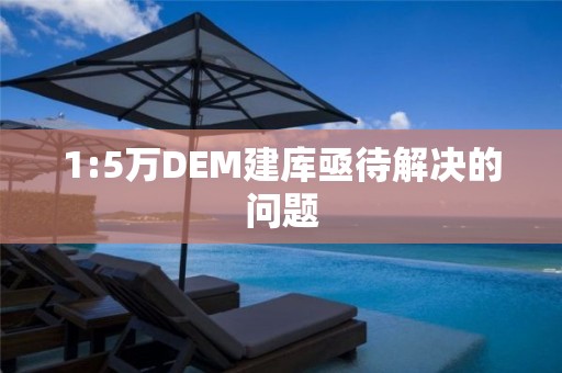 1:5萬DEM建庫亟待解決的問題