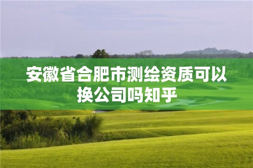 安徽省合肥市測(cè)繪資質(zhì)可以換公司嗎知乎