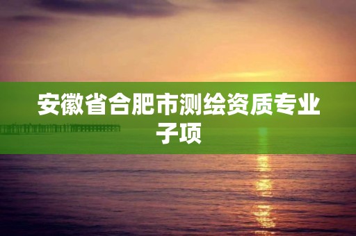 安徽省合肥市測繪資質專業子項