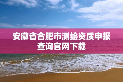 安徽省合肥市測繪資質申報查詢官網下載