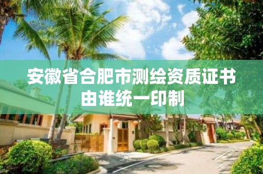 安徽省合肥市測繪資質證書由誰統一印制