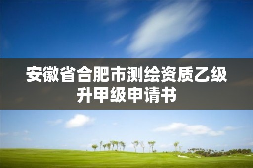 安徽省合肥市測繪資質乙級升甲級申請書