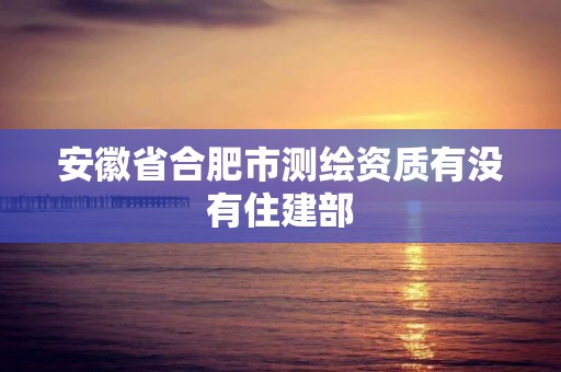 安徽省合肥市測繪資質有沒有住建部