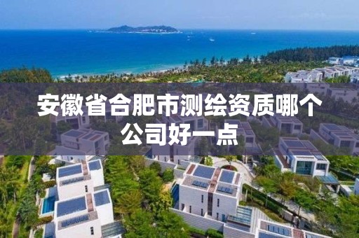 安徽省合肥市測繪資質哪個公司好一點