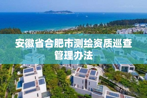 安徽省合肥市測繪資質巡查管理辦法