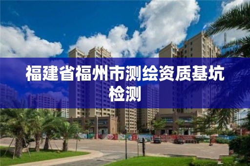 福建省福州市測繪資質基坑檢測