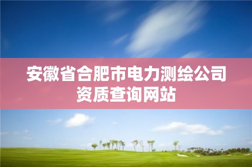 安徽省合肥市電力測(cè)繪公司資質(zhì)查詢網(wǎng)站