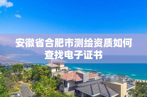 安徽省合肥市測(cè)繪資質(zhì)如何查找電子證書