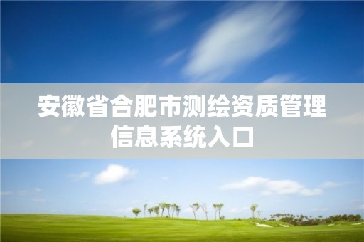 安徽省合肥市測繪資質管理信息系統入口