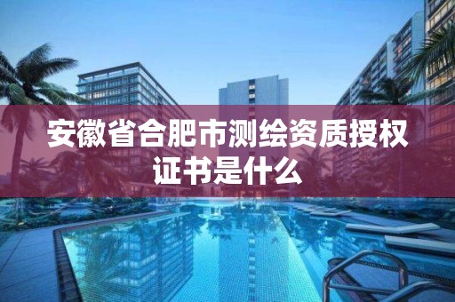 安徽省合肥市測繪資質授權證書是什么