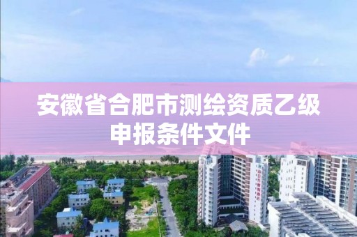 安徽省合肥市測(cè)繪資質(zhì)乙級(jí)申報(bào)條件文件