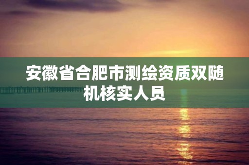 安徽省合肥市測繪資質雙隨機核實人員