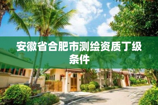 安徽省合肥市測繪資質丁級條件