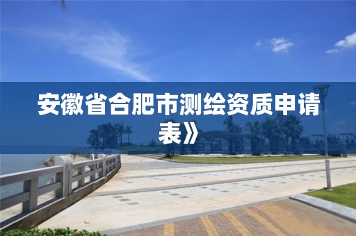 安徽省合肥市測繪資質申請表》