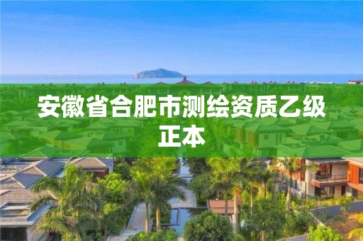 安徽省合肥市測繪資質(zhì)乙級正本