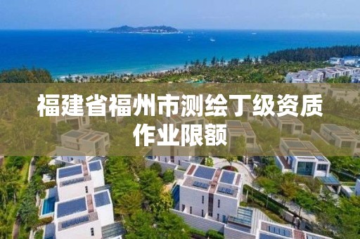 福建省福州市測繪丁級資質作業限額