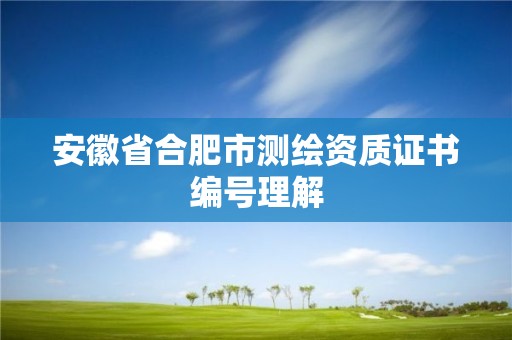 安徽省合肥市測(cè)繪資質(zhì)證書編號(hào)理解