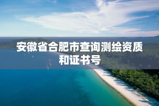 安徽省合肥市查詢測繪資質和證書號