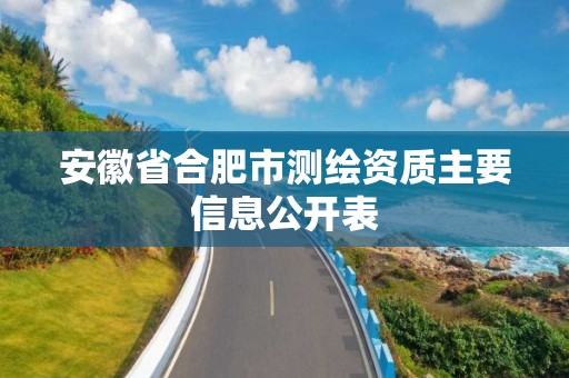 安徽省合肥市測繪資質主要信息公開表