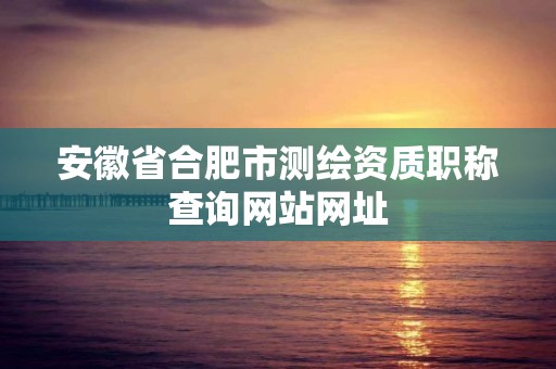 安徽省合肥市測繪資質職稱查詢網站網址