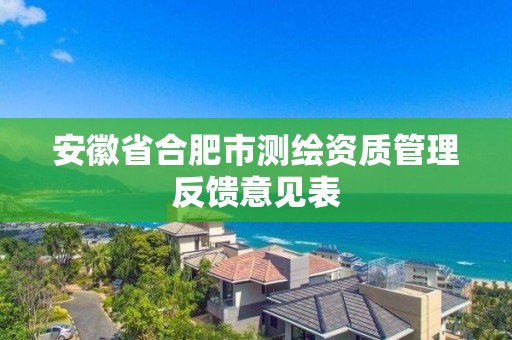 安徽省合肥市測繪資質(zhì)管理反饋意見表