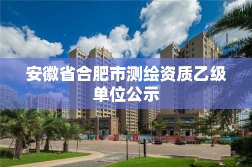 安徽省合肥市測繪資質(zhì)乙級單位公示