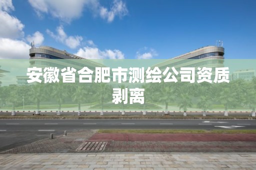 安徽省合肥市測繪公司資質剝離