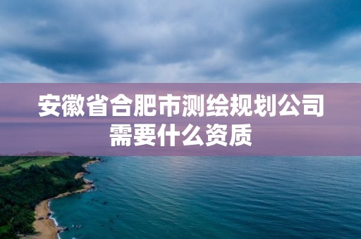 安徽省合肥市測繪規劃公司需要什么資質