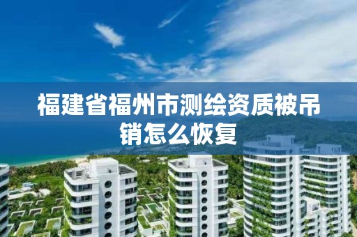 福建省福州市測繪資質被吊銷怎么恢復