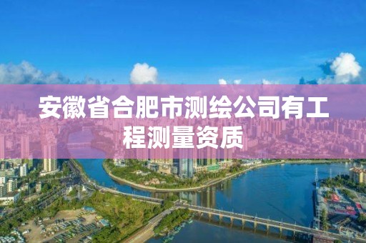 安徽省合肥市測繪公司有工程測量資質