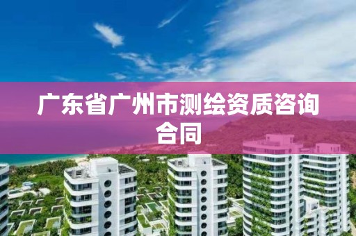 廣東省廣州市測繪資質咨詢合同