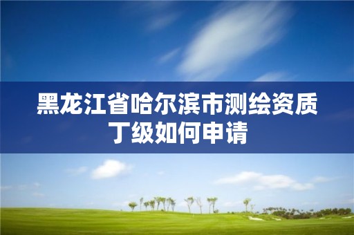 黑龍江省哈爾濱市測繪資質丁級如何申請