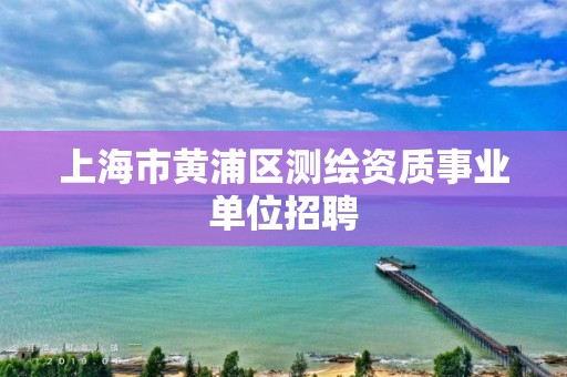 上海市黃浦區測繪資質事業單位招聘