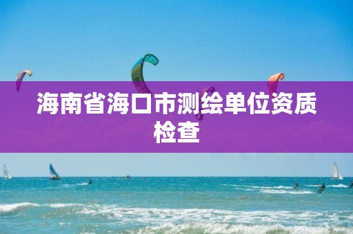 海南省海口市測繪單位資質檢查