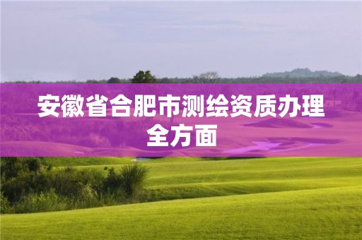 安徽省合肥市測繪資質辦理全方面