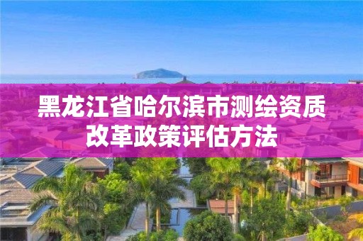 黑龍江省哈爾濱市測繪資質改革政策評估方法