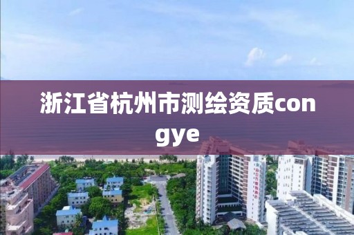 浙江省杭州市測繪資質congye