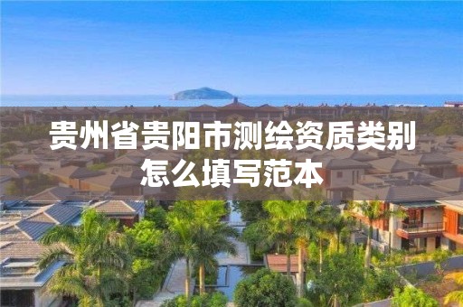 貴州省貴陽市測繪資質類別怎么填寫范本