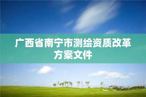 廣西省南寧市測繪資質改革方案文件