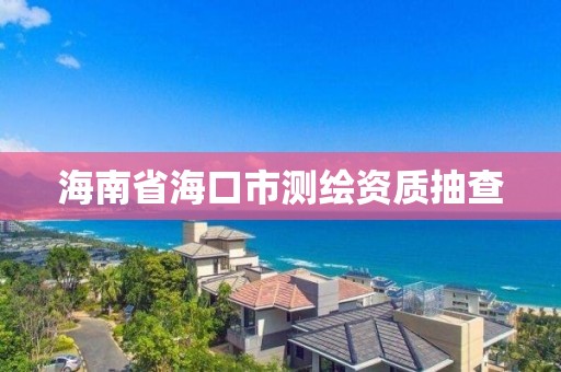 海南省海口市測繪資質抽查