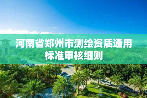 河南省鄭州市測繪資質通用標準審核細則