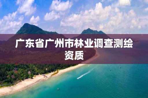 廣東省廣州市林業調查測繪資質