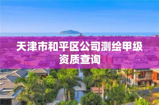 天津市和平區(qū)公司測(cè)繪甲級(jí)資質(zhì)查詢