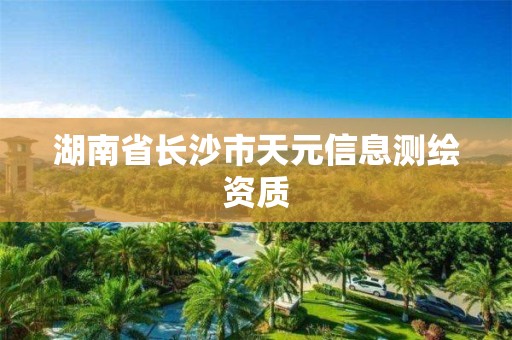 湖南省長沙市天元信息測繪資質(zhì)