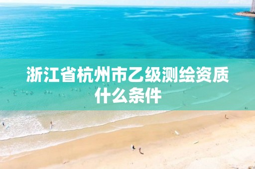 浙江省杭州市乙級測繪資質什么條件