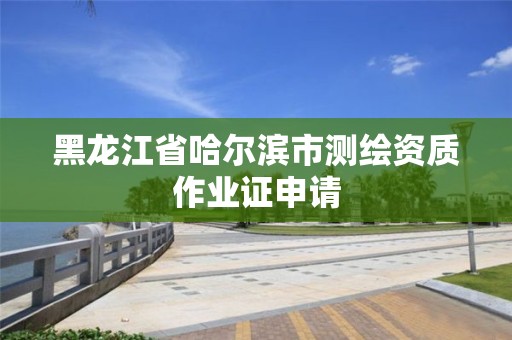 黑龍江省哈爾濱市測繪資質作業證申請