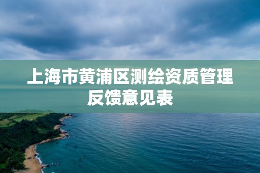 上海市黃浦區測繪資質管理反饋意見表