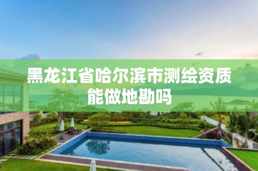 黑龍江省哈爾濱市測(cè)繪資質(zhì)能做地勘嗎