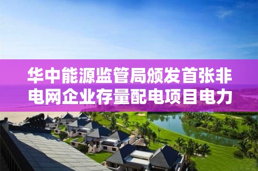 華中能源監管局頒發首張非電網企業存量配電項目電力業務許可證（供電類）